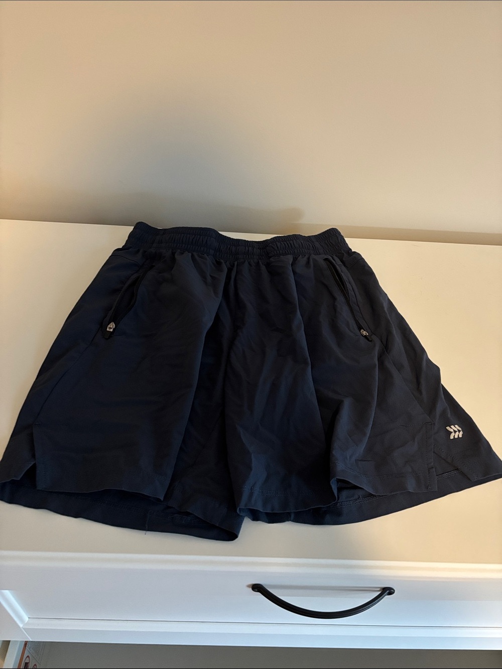 all in motion Men's Navy Athletic Shorts with Zippered Pockets